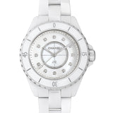 Chanel J12 Diamonds Mother of Pearl White Dial White Steel Strap Watch for Women - J12 H5704 Authentic Buy Shop Now