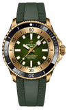 Breitling Superocean Automatic 42 Green Dial Green Rubber Strap Watch for Men - N17375201L1S1 Authentic Buy Shop Now