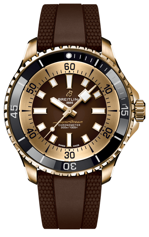 Breitling Superocean Automatic 44 Brown Dial Brown Rubber Strap Watch for Men - N17376201Q1S1 Authentic Buy Shop Now