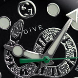 Gucci Dive Snake Black Dial Silver Steel Strap Watch For Men - YA136218 Authentic Buy Shop Now