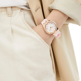 Guess Cosmo Diamonds Silver Dial Pink Silicone Strap Watch for Women - GW0034L3 Authentic Buy Shop Now