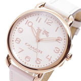 Coach Delancey White Dial White Leather Strap Watch for Women - 14502716 Authentic Buy Shop Now