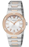 Versace Greca Quartz White Dial Two Tone Steel Strap Watch For Women - VEVH01020 Authentic Buy Shop Now