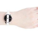 Calvin Klein Rebel White Black Dial White Leather Strap Watch for Women - K8P231L1 Authentic Buy Shop Now