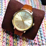Michael Kors Jaryn Quartz Gold Dial Brown Leather Strap Watch For Women - MK2496 Authentic Buy Shop Now