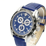 Versace V-Ray Chronograph Quartz Blue Dial Blue Leather Strap Watch for Men - VE2I00721 Authentic Buy Shop Now
