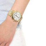 Michael Kors Cooper Chronograph White Dial Gold Steel Strap Watch For Women - MK5916 Authentic Buy Shop Now