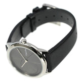 Calvin Klein Minimal Grey Dial Black Leather Strap Watch for Men - K3M221C3 Authentic Buy Shop Now