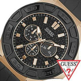 Guess Force Analog Black Dial Black Leather Strap Watch For Men - W0674G6 Authentic Buy Shop Now