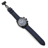Versace V-Ray Chronograph Quartz Blue Dial Black Leather Strap Watch For Men - VEDB00418 Authentic Buy Shop Now