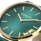 Coach Perry Green Dial Green Leather Strap Watch for Women - 14503383-C Authentic Buy Shop Now