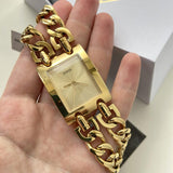 Guess Mod Heavy Metal Gold Dial Gold Steel Strap Watch For Women - W1117L2 Authentic Buy Shop Now