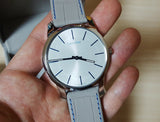 Calvin Klein City Silver Dial Grey Leather Strap Watch for Men - K2G211Q4 Authentic Buy Shop Now