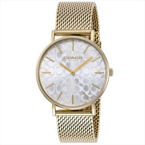 Coach Perry Silver Dial Gold Mesh Bracelet Watch for Women - 14503385 Authentic Buy Shop Now