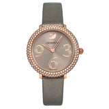 Swarovski Crystal Frost Grey Dial Grey Leather Strap Watch for Women - 5484067 Authentic Buy Shop Now
