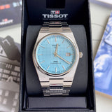 Tissot PRX Powermatic 80 Ice Blue Tiffany Dial Silver Steel Strap Watch for Men - T137.407.11.351.00 Authentic Buy Shop Now