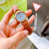 Guess Park Avenue Blue Dial Brown Leather Strap Watch for Women - W0838L2 Authentic Buy Shop Now