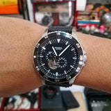 Fossil Crewmaster Sports Automatic Black Dial Black Leather Strap Watch for Men - ME3148 Authentic Buy Shop Now