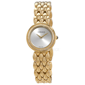 Versace V Flare Diamonds Silver Dial Gold Steel Strap Watch for Women - VEBN00918 Authentic Buy Shop Now