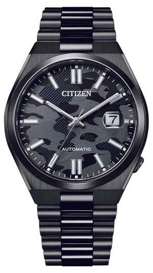 Citizen Tsuyosa Automatic Camouflage Black Dial Black Steel Strap Watch For Men - NJ0155-87E Authentic Buy Shop Now