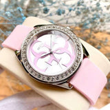 Guess G-Twist Diamonds Silver Dial Pink Rubber Strap Watch for Women - W1240L1 Authentic Buy Shop Now