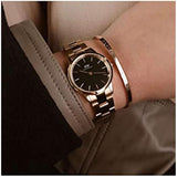 Daniel Wellington Iconic Link Black Dial Rose Gold Steel Strap Watch for Women - DW00100212 Authentic Buy Shop Now