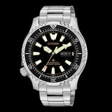 Citizen Promaster 200M Diver Fugu Asian Limited Edition Black Dial Silver Steel Strap Watch For Men - NY0090-86E Authentic Buy Shop Now