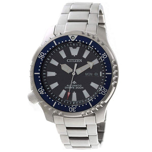 Citizen Promaster Fugu Limited Edition Diver's 200m Automatic Black Dial Silver Steel Strap Watch For Men - NY0098-84E Authentic Buy Shop Now