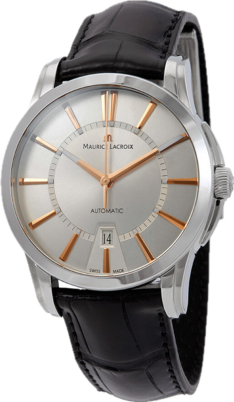 Maurice Lacroix Pontos Silver Dial Black Leather Strap Watch For Men - PT6148-SS001-131 Authentic Buy Shop Now