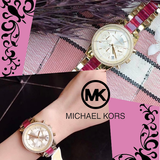 Michael Kors Ritz Chronograph Gold Dial Two Tone Steel Strap Watch For Women - MK6517 Authentic Buy Shop Now