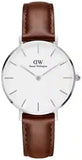 Daniel Wellington Classic Petite St Mawes White Dial Brown Leather Strap Watch For Women - DW00100187 Authentic Buy Shop Now