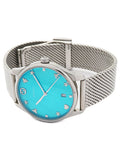 Gucci G-Timeless Turquoise Mother of Pearl Dial Silver Mesh Bracelet Watch For Women - YA126582 Authentic Buy Shop Now