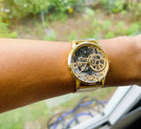 Guess Gadget Gold Dial Gold Mesh Bracelet Watch for Men - GW0538G2 Authentic Buy Shop Now