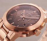 Burberry The City Grey Dial Rose Gold Steel Strap Watch for Men - BU9353 Authentic Buy Shop Now