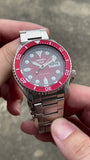 Seiko 5 Sports Mechanical Limited Edition Red Dial Silver Steel Strap Watch For Men - SRPK63K1 Authentic Buy Shop Now