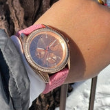 Michael Kors Mini Pilot Quartz Rose Gold Dial Pink Silicone Strap Watch For Women - MK7375 Authentic Buy Shop Now