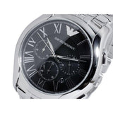 Emporio Armani Classic Chronograph Black Dial Silver Steel Strap Watch For Men - AR1786 Authentic Buy Shop Now