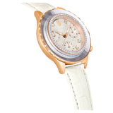 Swarovski Octea Chrono Crystals White Dial White Leather Strap Watch for Women - 5671150 Authentic Buy Shop Now