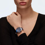 Swarovski Octea Lux Chrono Blue Dial Blue Leather Strap Watch for Women - 5563480 Authentic Buy Shop Now