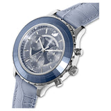 Swarovski Octea Lux Chrono Blue Dial Blue Leather Strap Watch for Women - 5580600 Authentic Buy Shop Now