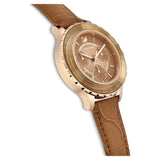 Swarovski Octea Lux Chrono Brown Gold Dial Brown Leather Strap Watch for Women - 5632260 Authentic Buy Shop Now