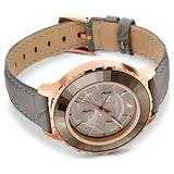 Swarovski Octea Lux Chrono Grey Dial Grey Leather Strap Watch for Women - 5452495 Authentic Buy Shop Now