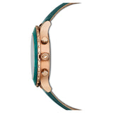Swarovski Octea Lux Chrono Emerald Green Dial Green Leather Strap Watch for Women - 5452498 Authentic Buy Shop Now
