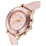 Swarovski Octea Lux Chrono Pink Dial Pink Leather Strap Watch for Women - 5452501 Authentic Buy Shop Now