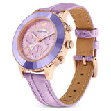 Swarovski Octea Lux Chrono Purple Dial Purple Leather Strap Watch for Women - 5632263 Authentic Buy Shop Now