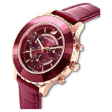 Swarovski Octea Lux Chrono Red Dial Red Leather Strap Watch for Men - 5646975 Authentic Buy Shop Now