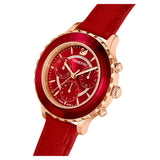 Swarovski Octea Lux Chrono Red Dial Red Leather Strap Watch for Men - 5646975 Authentic Buy Shop Now