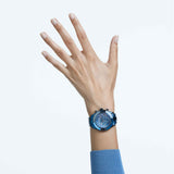 Swarovski Octea Lux Sport Chronograph Blue Dial Blue Steel Strap Watch for Women - 5610475 Authentic Buy Shop Now