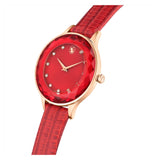 Swarovski Octea Nova Quartz Red Dial Red Leather Strap Watch for Women - 5650002 Authentic Buy Shop Now