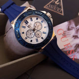 Guess Force White Dial Blue Rubber Strap Watch For Men - W0674G4 Authentic Buy Shop Now